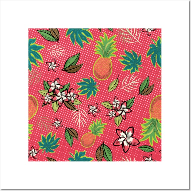 Tropical Beach - Red Wall Art by SWON Design